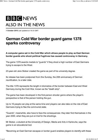 Presseausschnitt: bbc1
